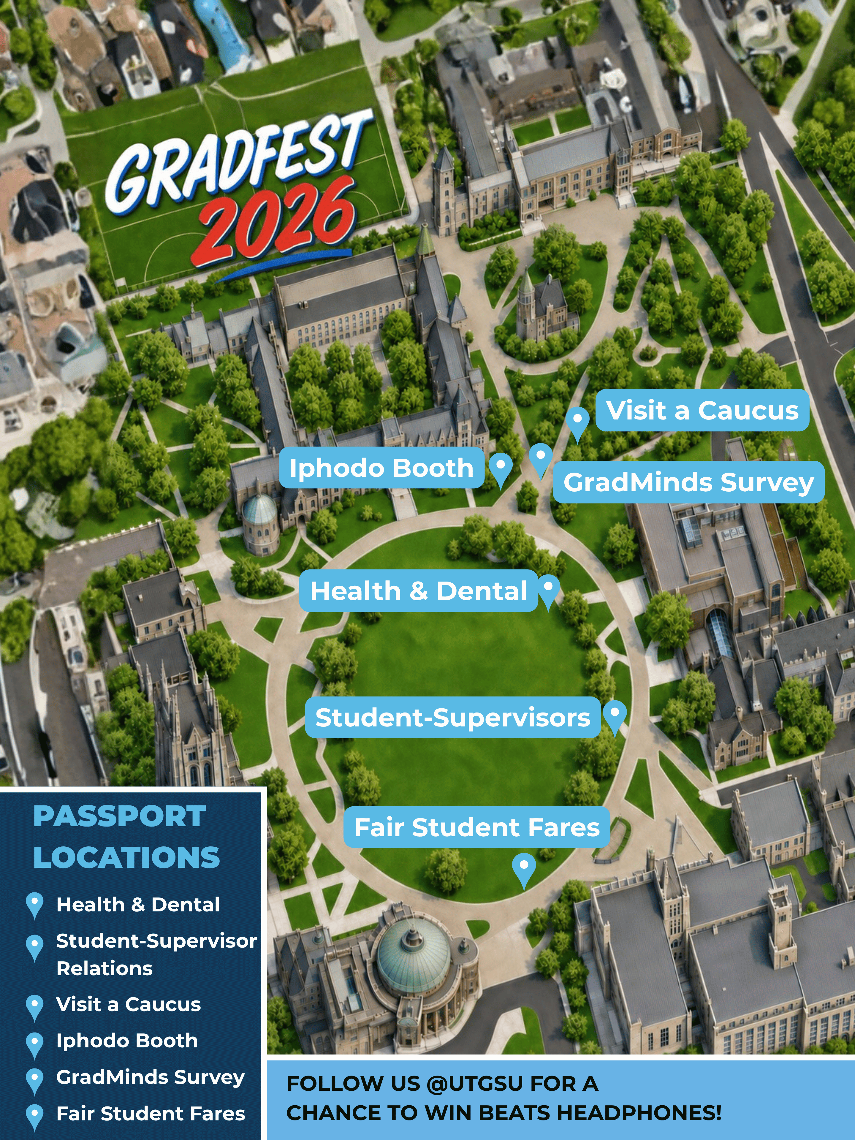 UTGSU GradFest 2026 Passport Locations